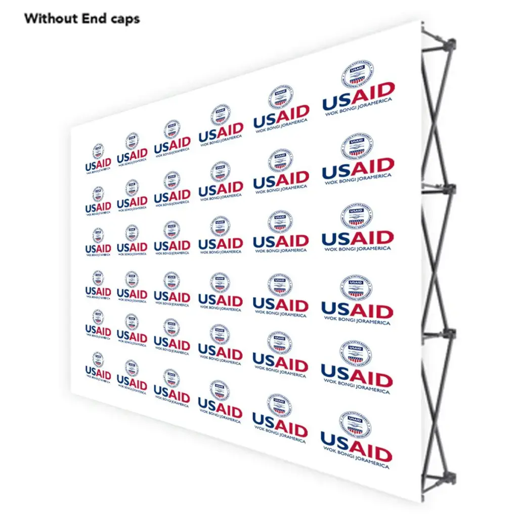 USAID Dhopadhola ONE CHOICE 10 Ft. Fabric Pop Up Display - 89"H Straight Graphic Package