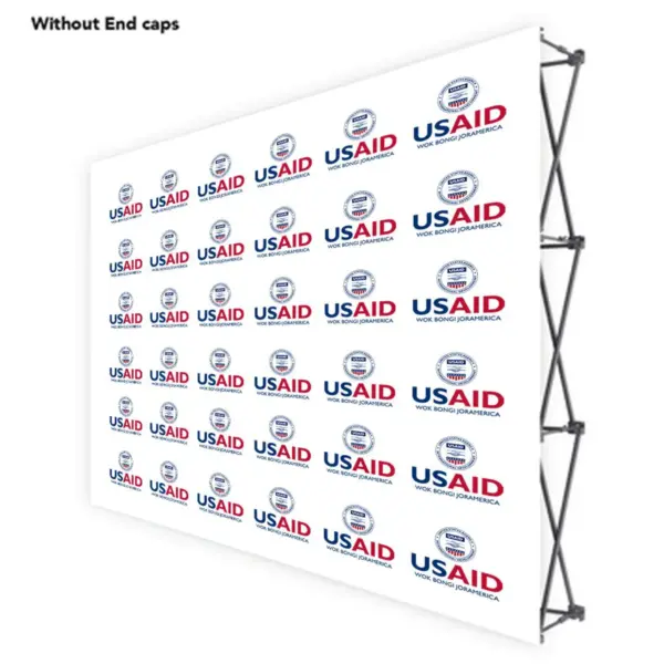 USAID Dhopadhola ONE CHOICE 10 Ft. Fabric Pop Up Display - 89"H Straight Graphic Package