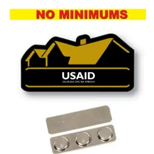 USAID Rutooro - Name Badge Custom Shape BLACK Plastic