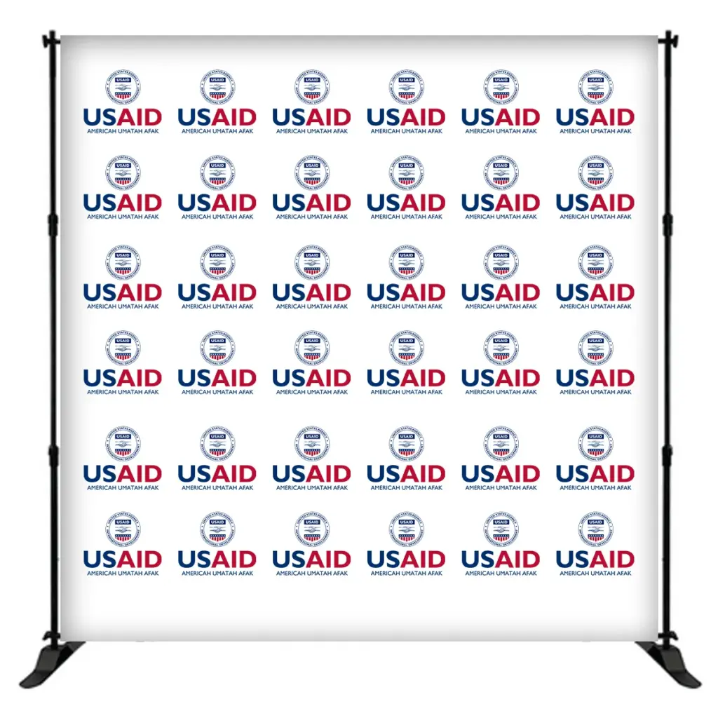 USAID Afar 8 ft. Slider Banner Stand - 8'h Fabric Graphic Package