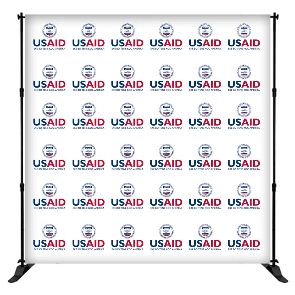 USAID Dinka 8 ft. Slider Banner Stand - 8'h Fabric Graphic Package