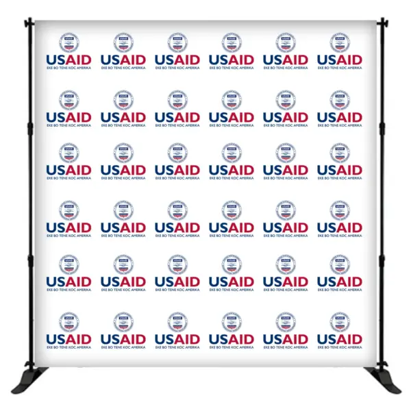 USAID Dinka 8 ft. Slider Banner Stand - 8'h Fabric Graphic Package