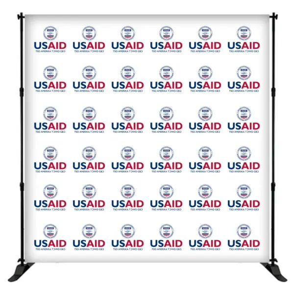 USAID Ewe 8 ft. Slider Banner Stand - 8'h Fabric Graphic Package