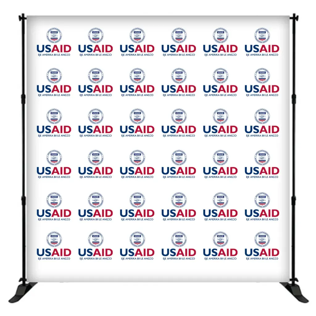USAID Ga-Dangme 8 ft. Slider Banner Stand - 8'h Fabric Graphic Package