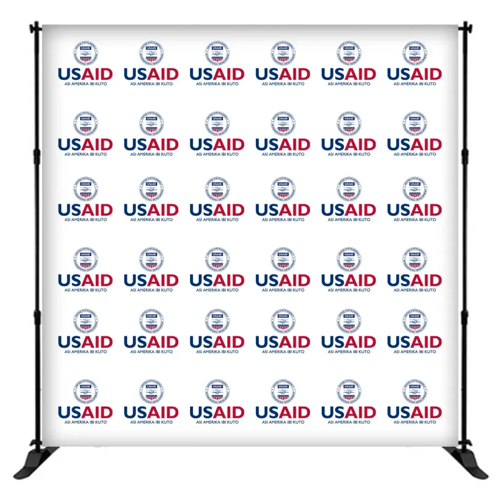 USAID Gonja 8 ft. Slider Banner Stand - 8'h Fabric Graphic Package
