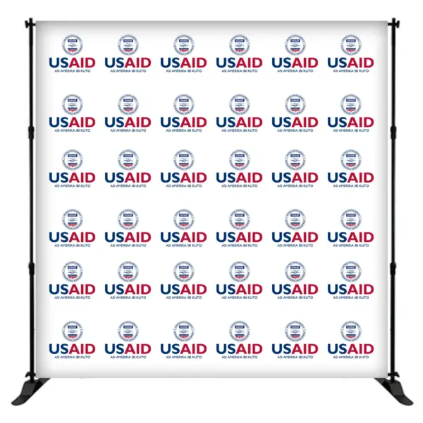 USAID Gonja 8 ft. Slider Banner Stand - 8'h Fabric Graphic Package