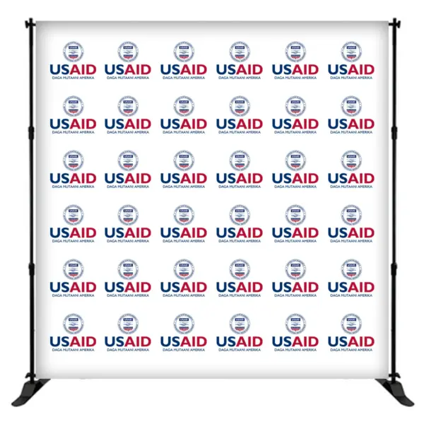 USAID Hausa 8 ft. Slider Banner Stand - 8'h Fabric Graphic Package