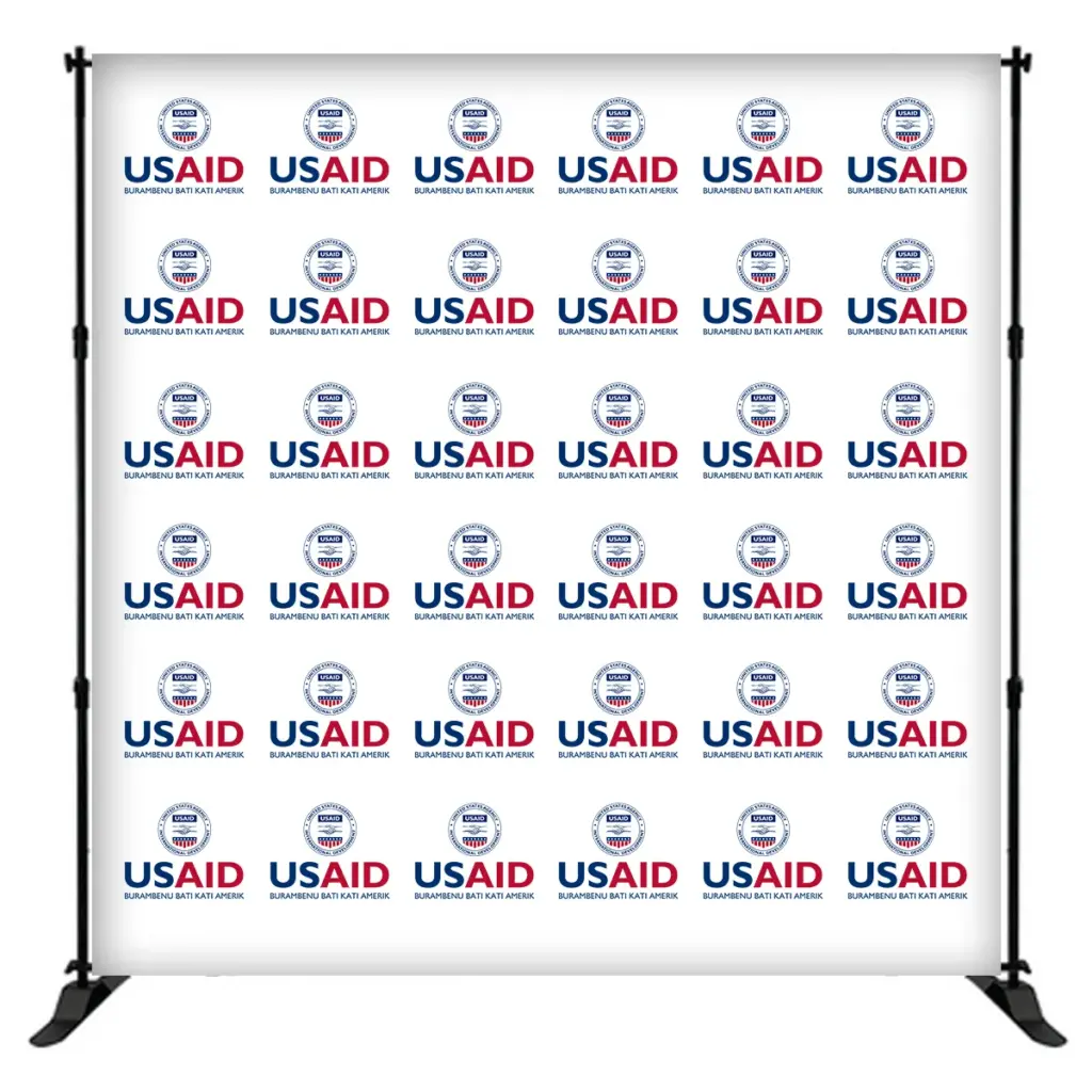 USAID Joola 8 ft. Slider Banner Stand - 8'h Fabric Graphic Package