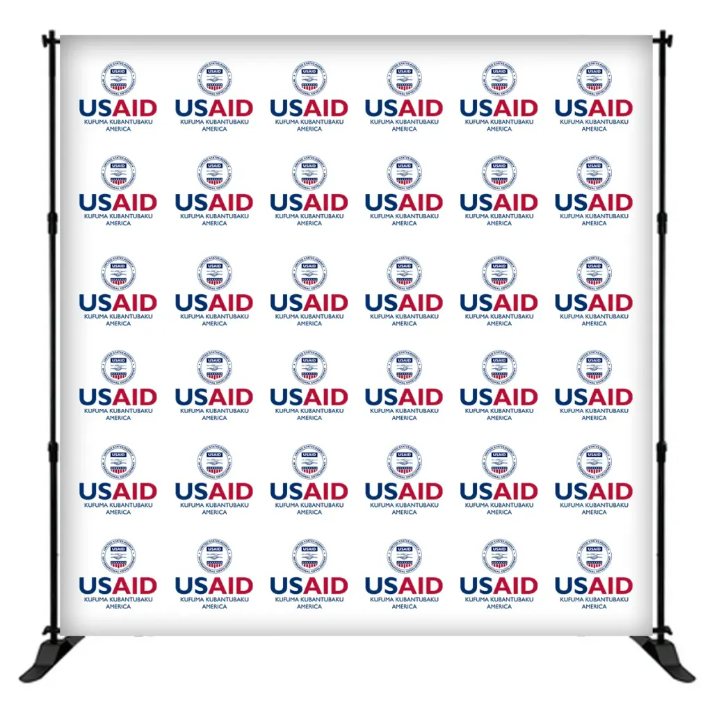 USAID Kaond 8 ft. Slider Banner Stand - 8'h Fabric Graphic Package