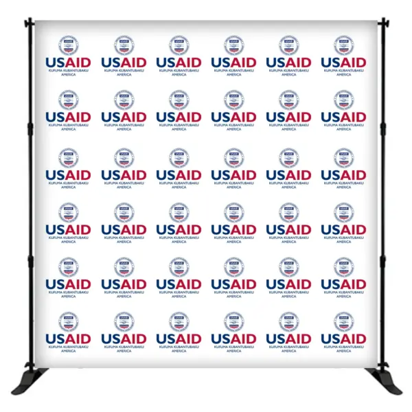 USAID Kaond 8 ft. Slider Banner Stand - 8'h Fabric Graphic Package