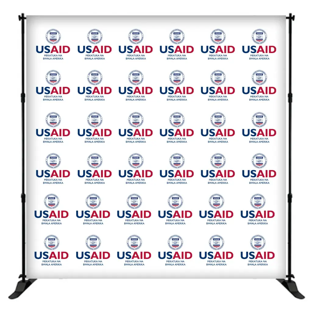 USAID Kikongo 8 ft. Slider Banner Stand - 8'h Fabric Graphic Package