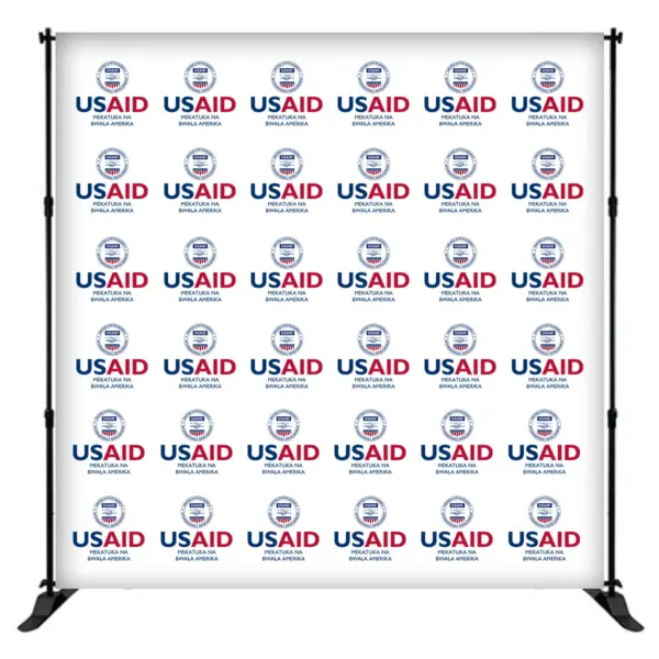 USAID Kikongo 8 ft. Slider Banner Stand - 8'h Fabric Graphic Package