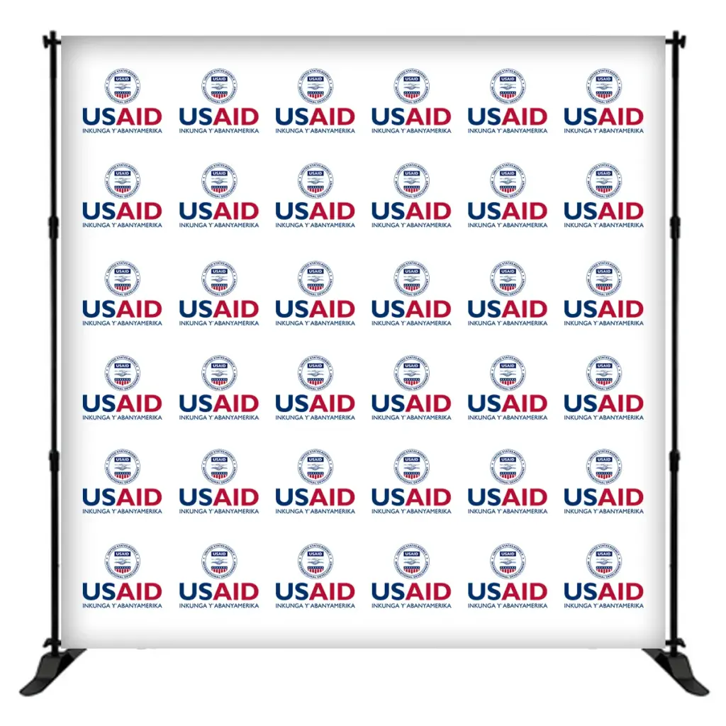 USAID Kinywarwanda 8 ft. Slider Banner Stand - 8'h Fabric Graphic Package