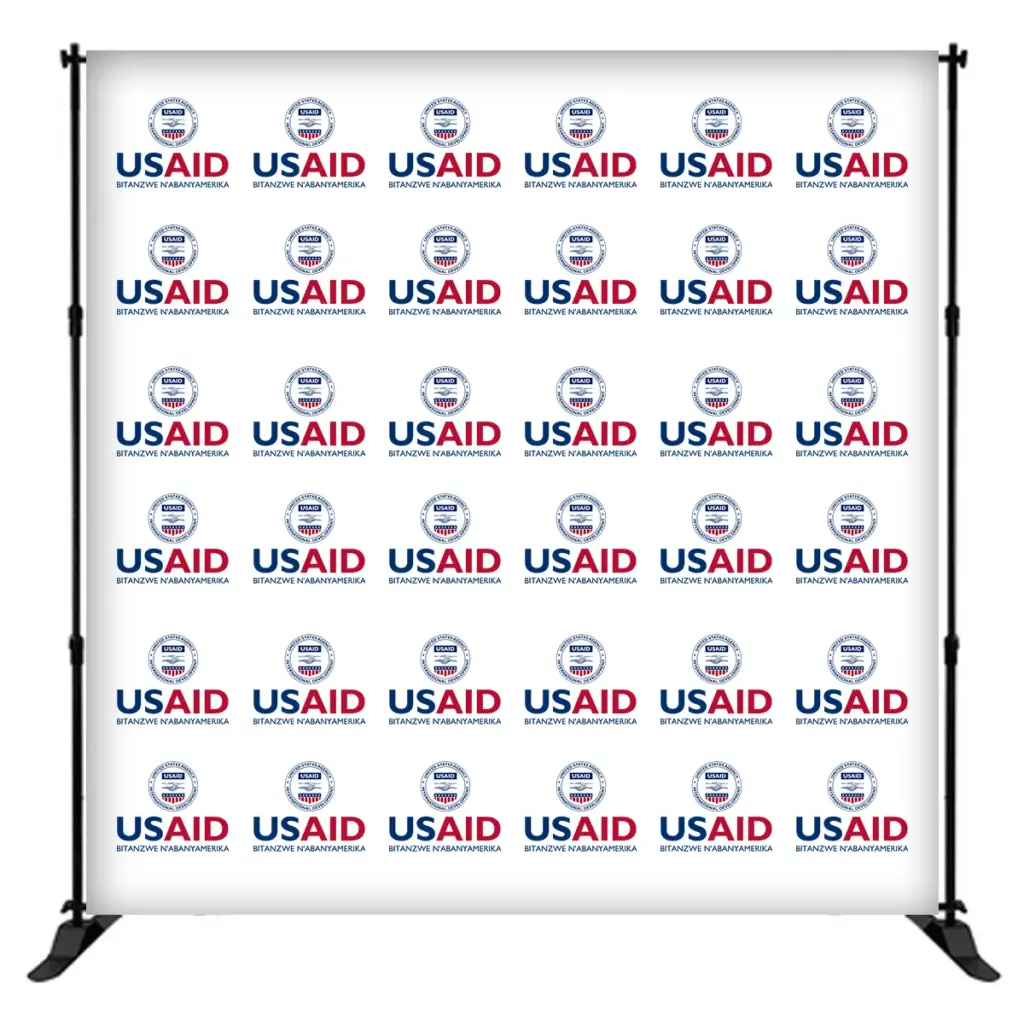 USAID Kirundi 8 ft. Slider Banner Stand - 8'h Fabric Graphic Package