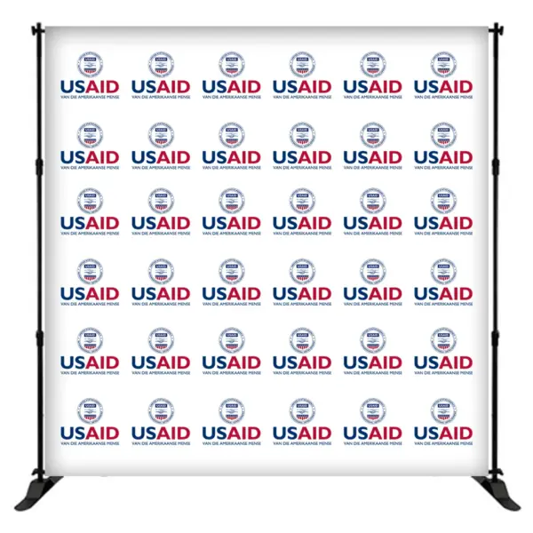 USAID Afrikaans 8 ft. Slider Banner Stand - 8'h Fabric Graphic Package