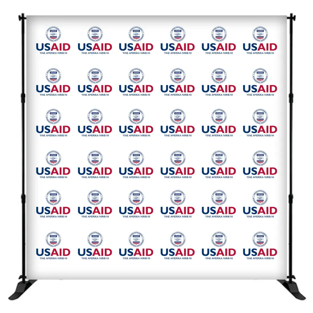 USAID Kusaal  8 ft. Slider Banner Stand - 8'h Fabric Graphic Package