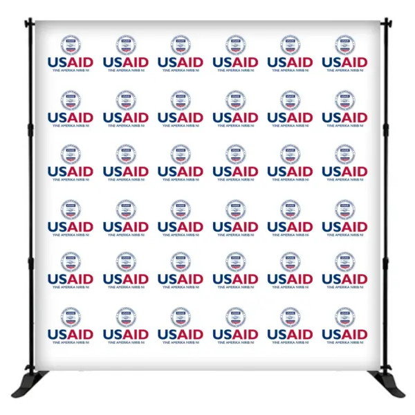 USAID Kusaal  8 ft. Slider Banner Stand - 8'h Fabric Graphic Package