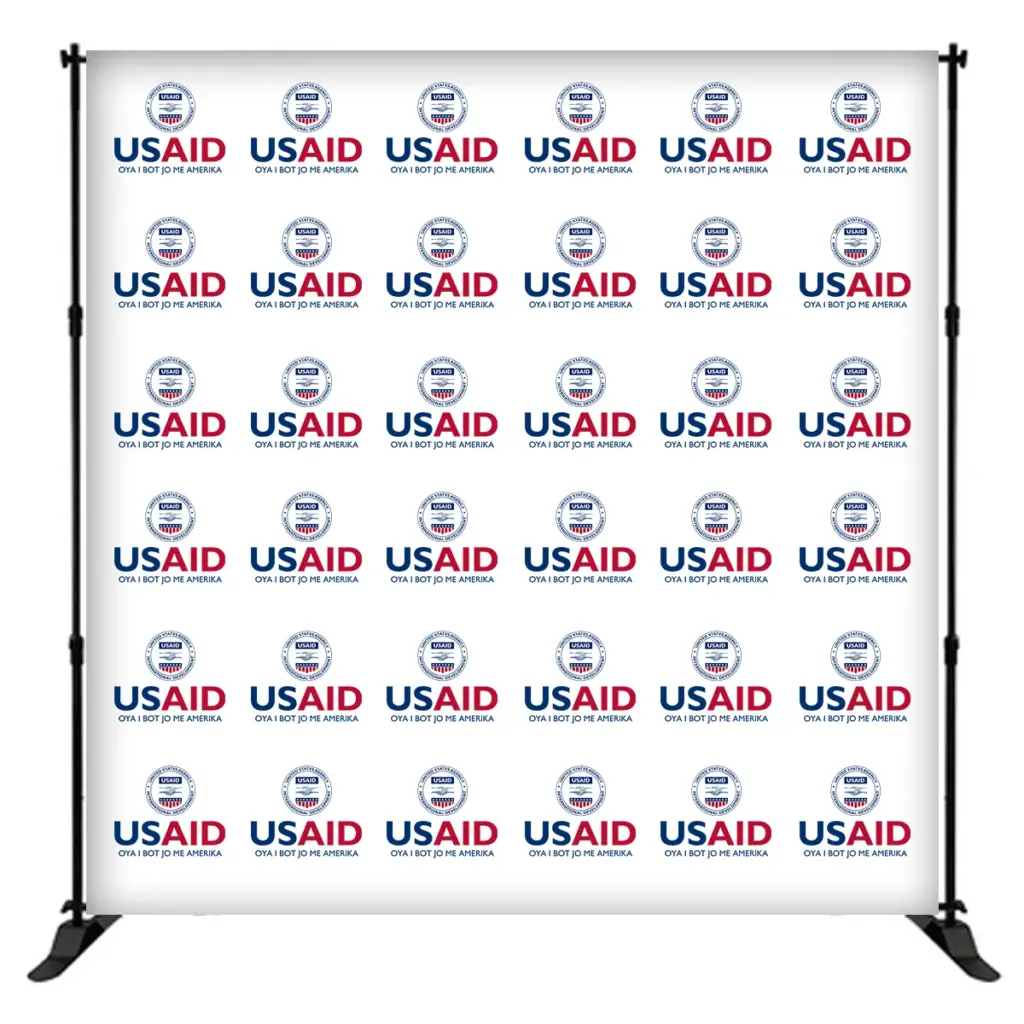 USAID Langi 8 ft. Slider Banner Stand - 8'h Fabric Graphic Package