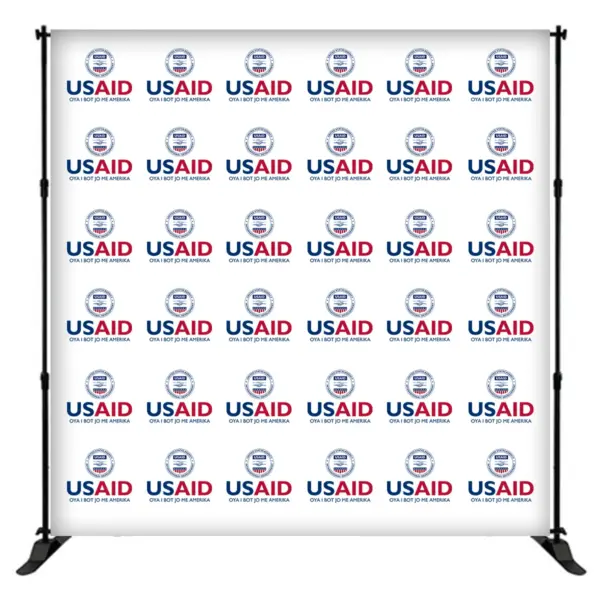 USAID Langi 8 ft. Slider Banner Stand - 8'h Fabric Graphic Package