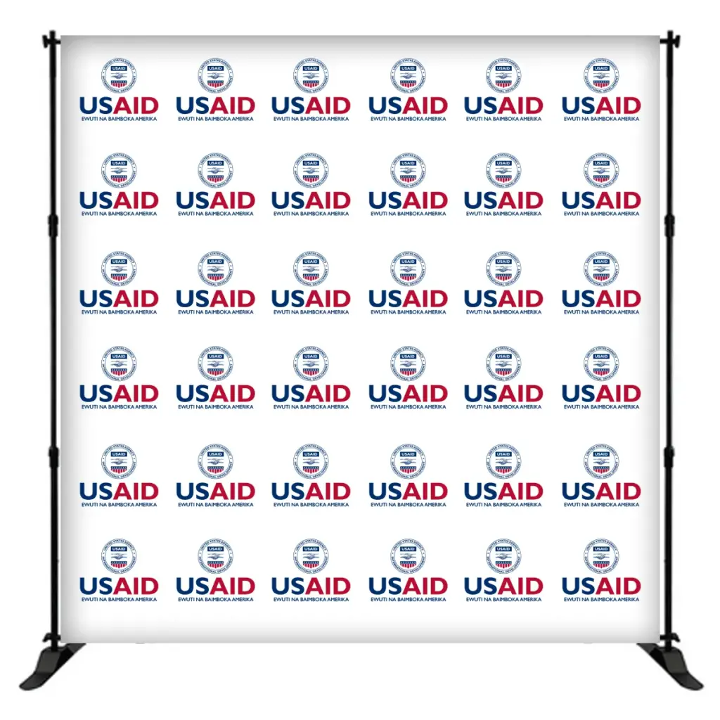USAID Lingala 8 ft. Slider Banner Stand - 8'h Fabric Graphic Package