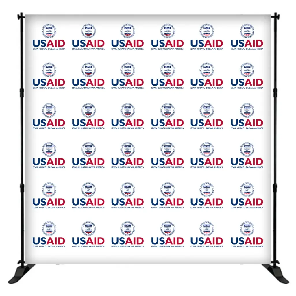 USAID Lozi 8 ft. Slider Banner Stand - 8'h Fabric Graphic Package