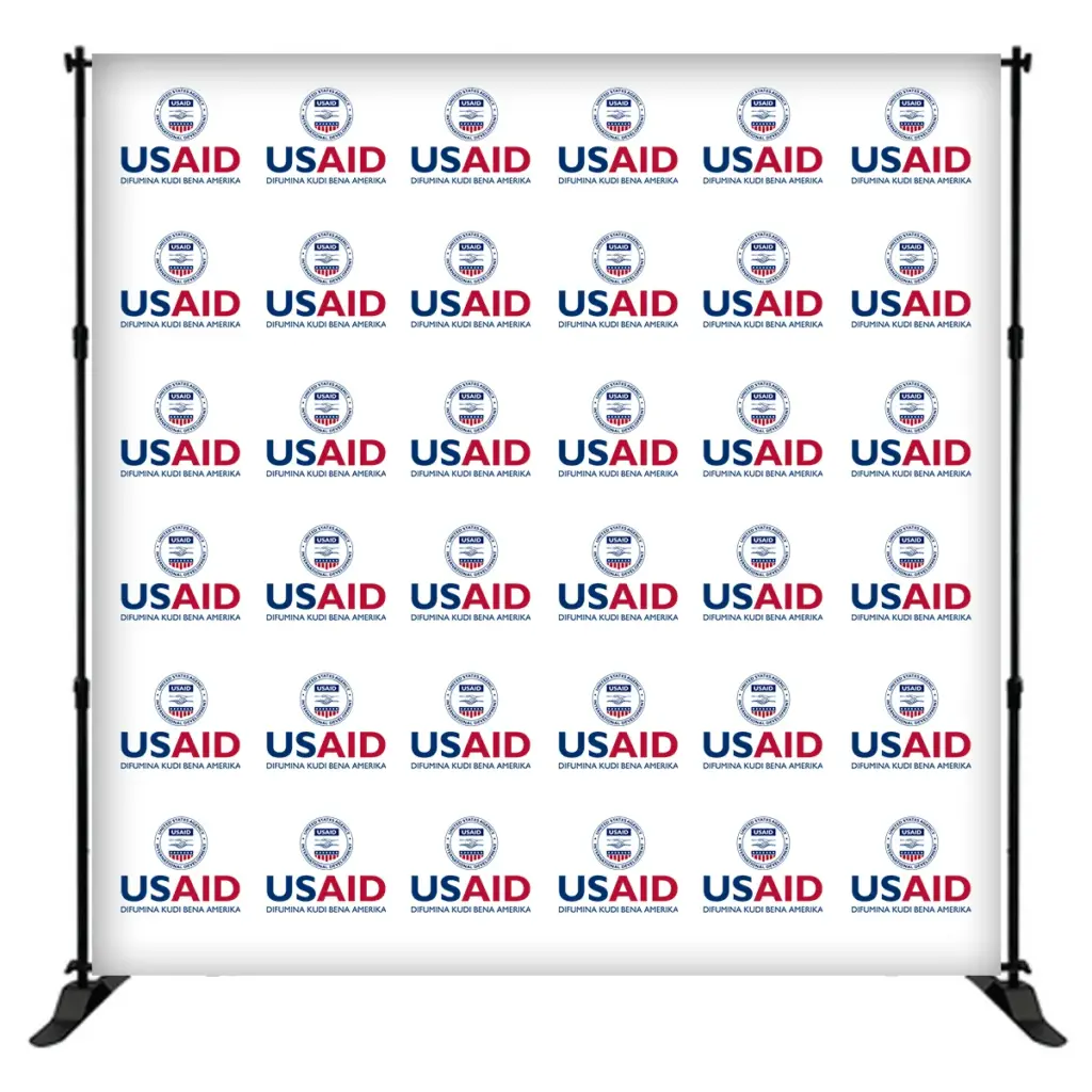 USAID Luba 8 ft. Slider Banner Stand - 8'h Fabric Graphic Package