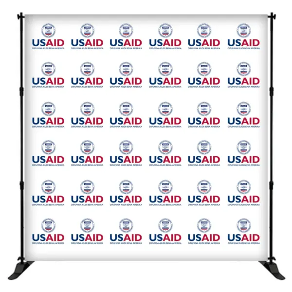 USAID Luba 8 ft. Slider Banner Stand - 8'h Fabric Graphic Package