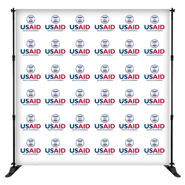 USAID Luganda 8 ft. Slider Banner Stand - 8'h Fabric Graphic Package