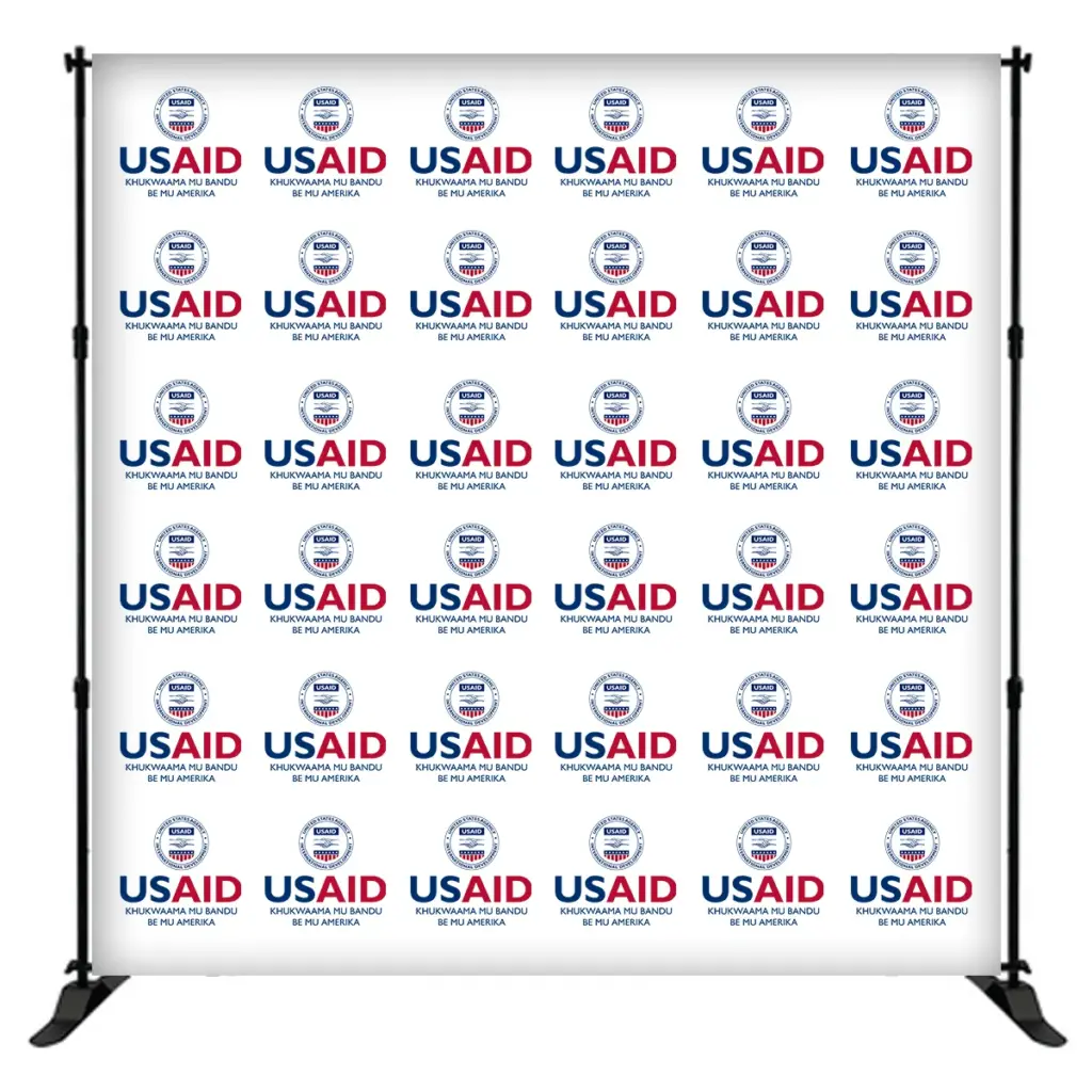 USAID Lugisu 8 ft. Slider Banner Stand - 8'h Fabric Graphic Package