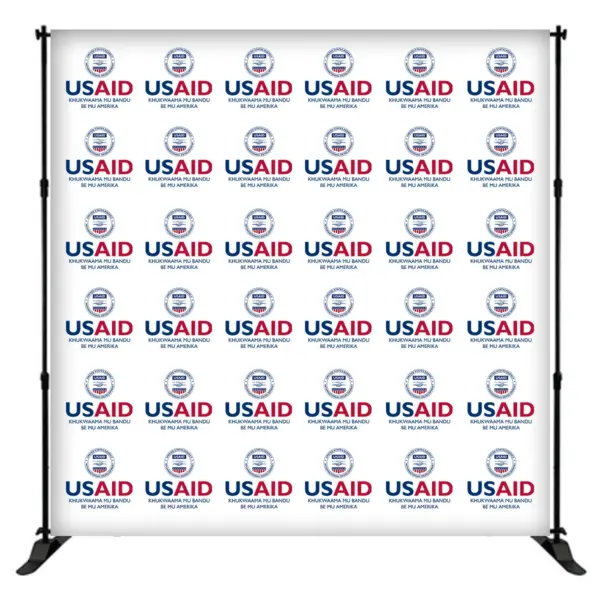 USAID Lugisu 8 ft. Slider Banner Stand - 8'h Fabric Graphic Package