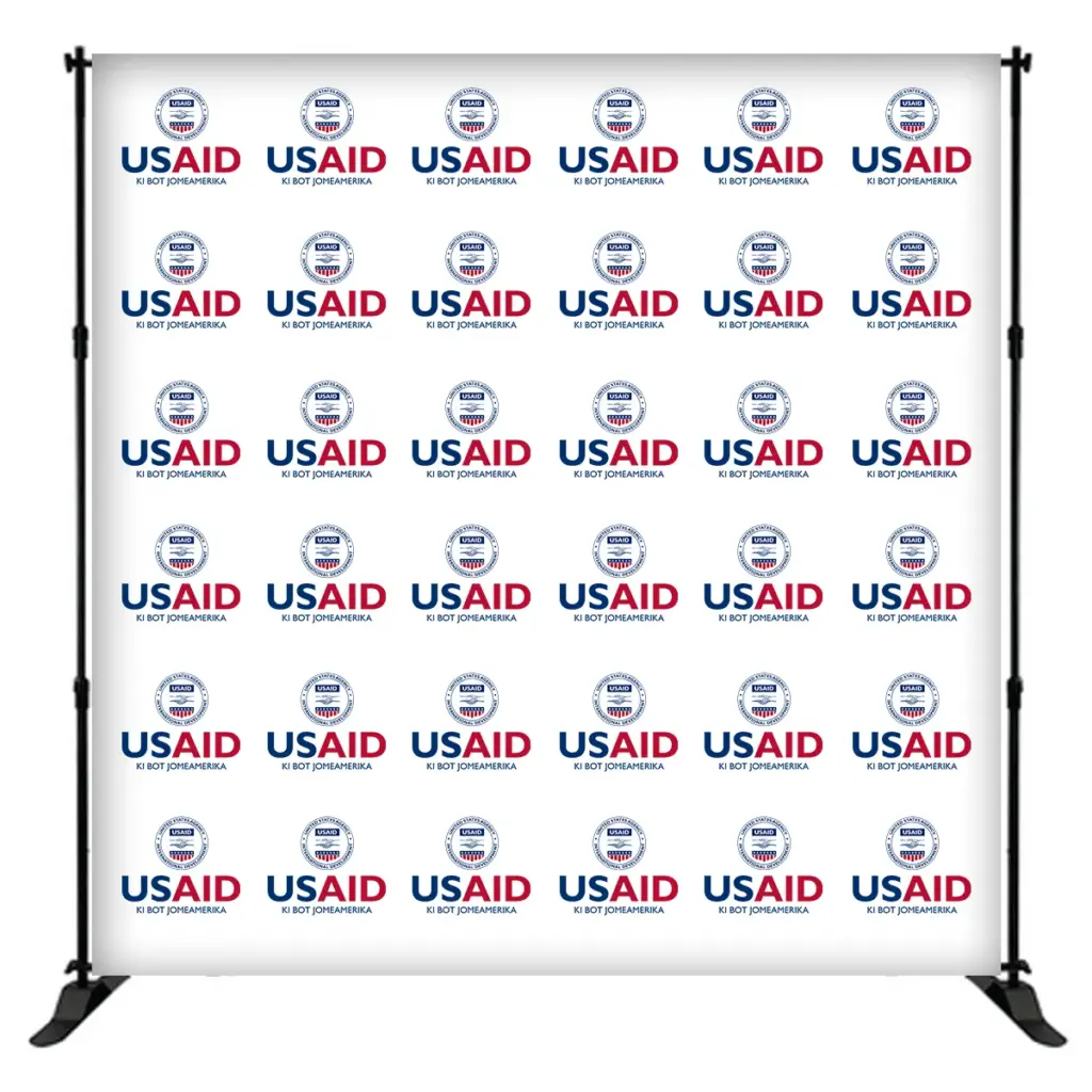 USAID Luo 8 ft. Slider Banner Stand - 8'h Fabric Graphic Package