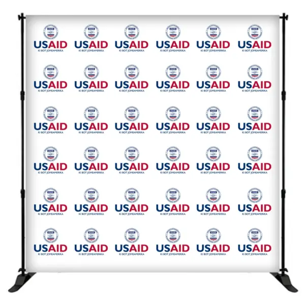USAID Luo 8 ft. Slider Banner Stand - 8'h Fabric Graphic Package