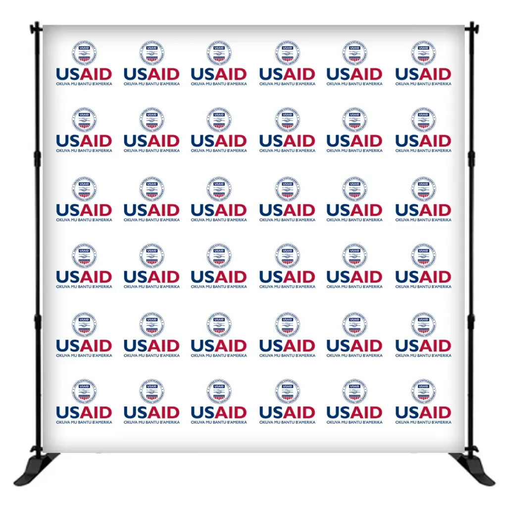 USAID Lusoga 8 ft. Slider Banner Stand - 8'h Fabric Graphic Package