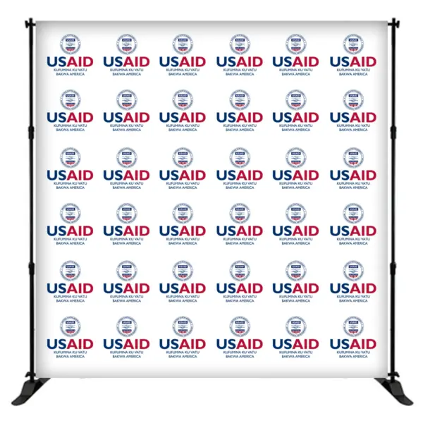 USAID Luvale 8 ft. Slider Banner Stand - 8'h Fabric Graphic Package