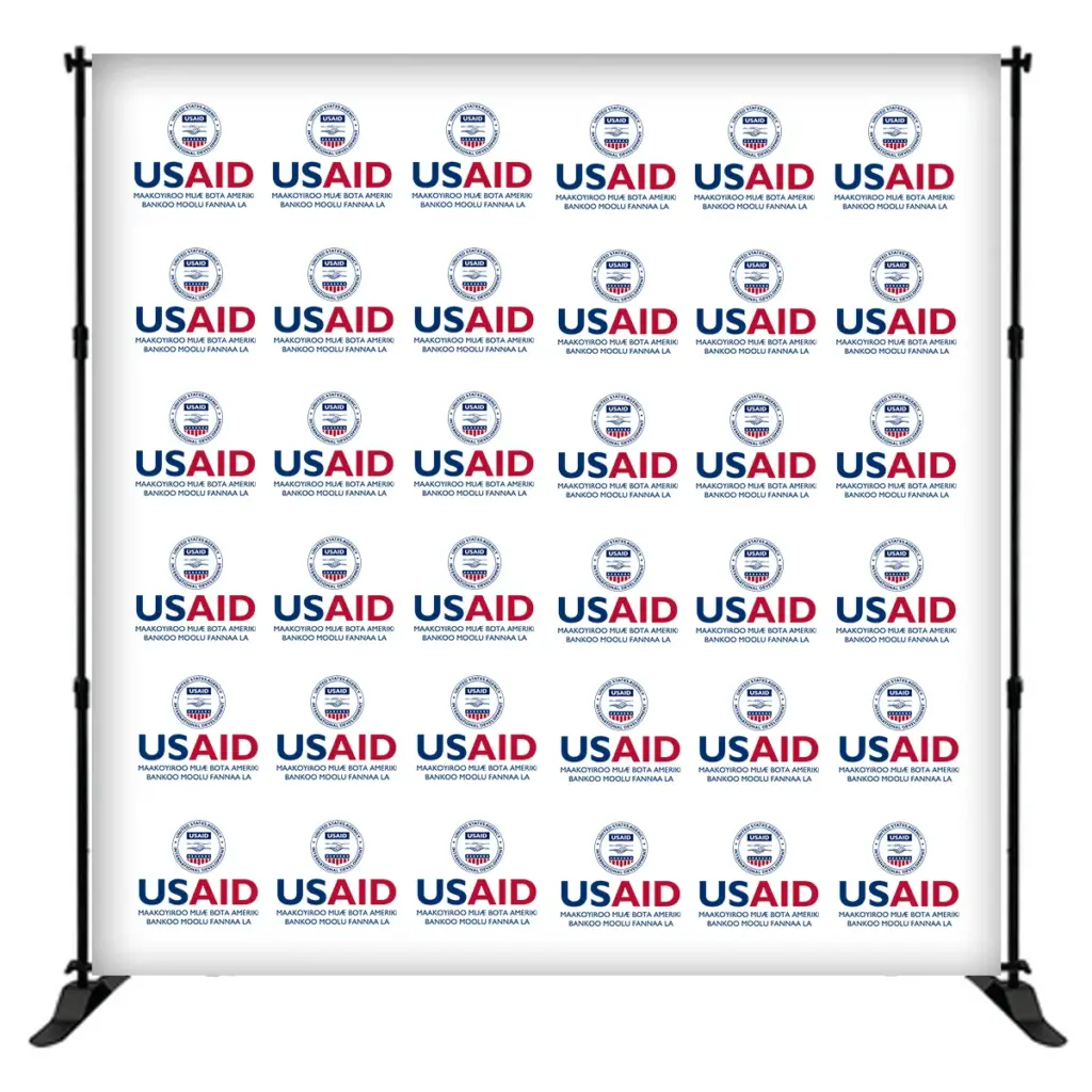 USAID Mandinka 8 ft. Slider Banner Stand - 8'h Fabric Graphic Package