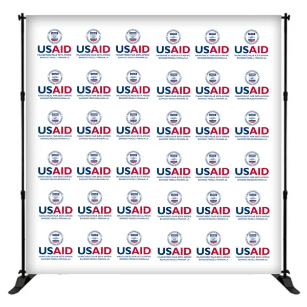 USAID Mandinka 8 ft. Slider Banner Stand - 8'h Fabric Graphic Package