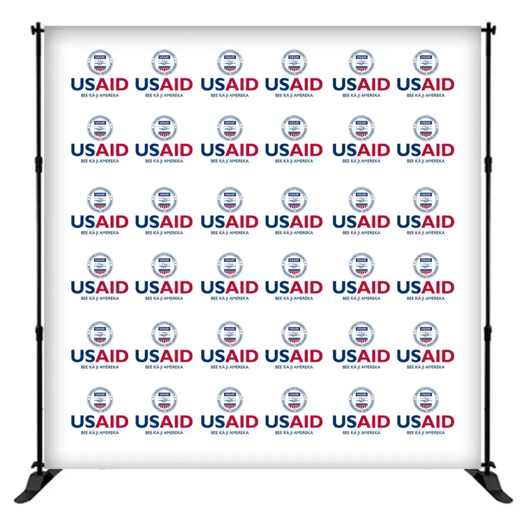 USAID Nuer 8 ft. Slider Banner Stand - 8'h Fabric Graphic Package