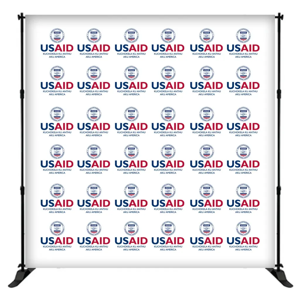 USAID Nyanja 8 ft. Slider Banner Stand - 8'h Fabric Graphic Package