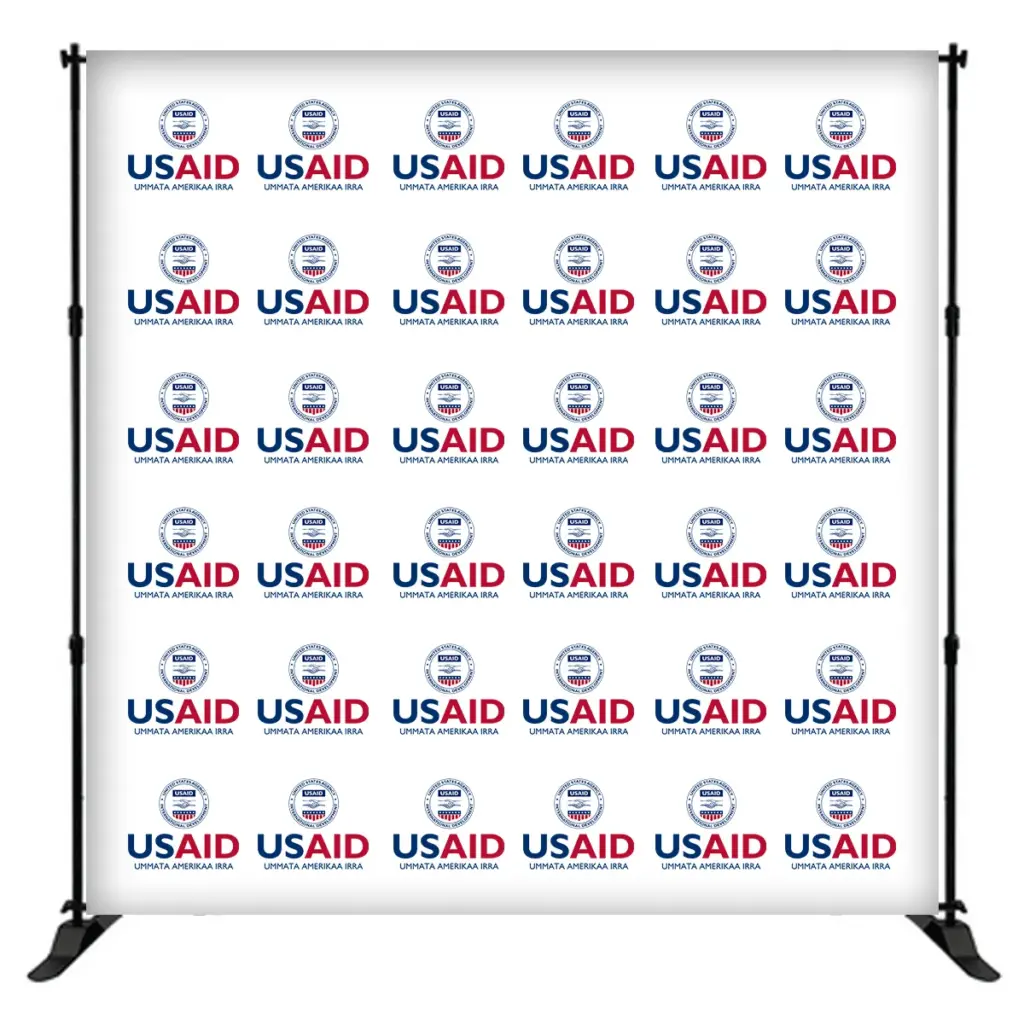 USAID Oromiffa 8 ft. Slider Banner Stand - 8'h Fabric Graphic Package