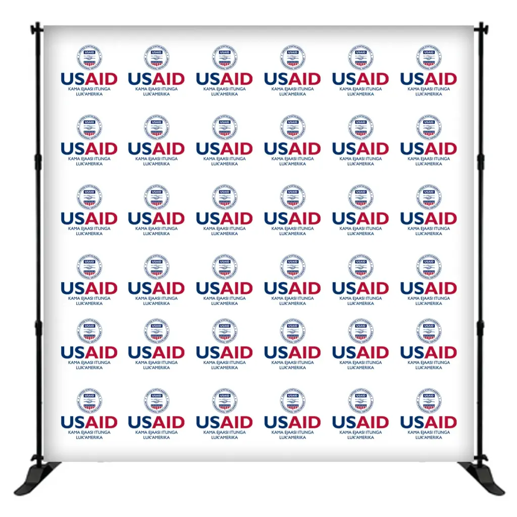 USAID Ateso 8 ft. Slider Banner Stand - 8'h Fabric Graphic Package