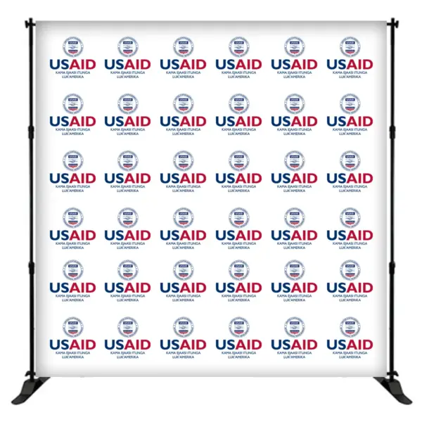 USAID Ateso 8 ft. Slider Banner Stand - 8'h Fabric Graphic Package
