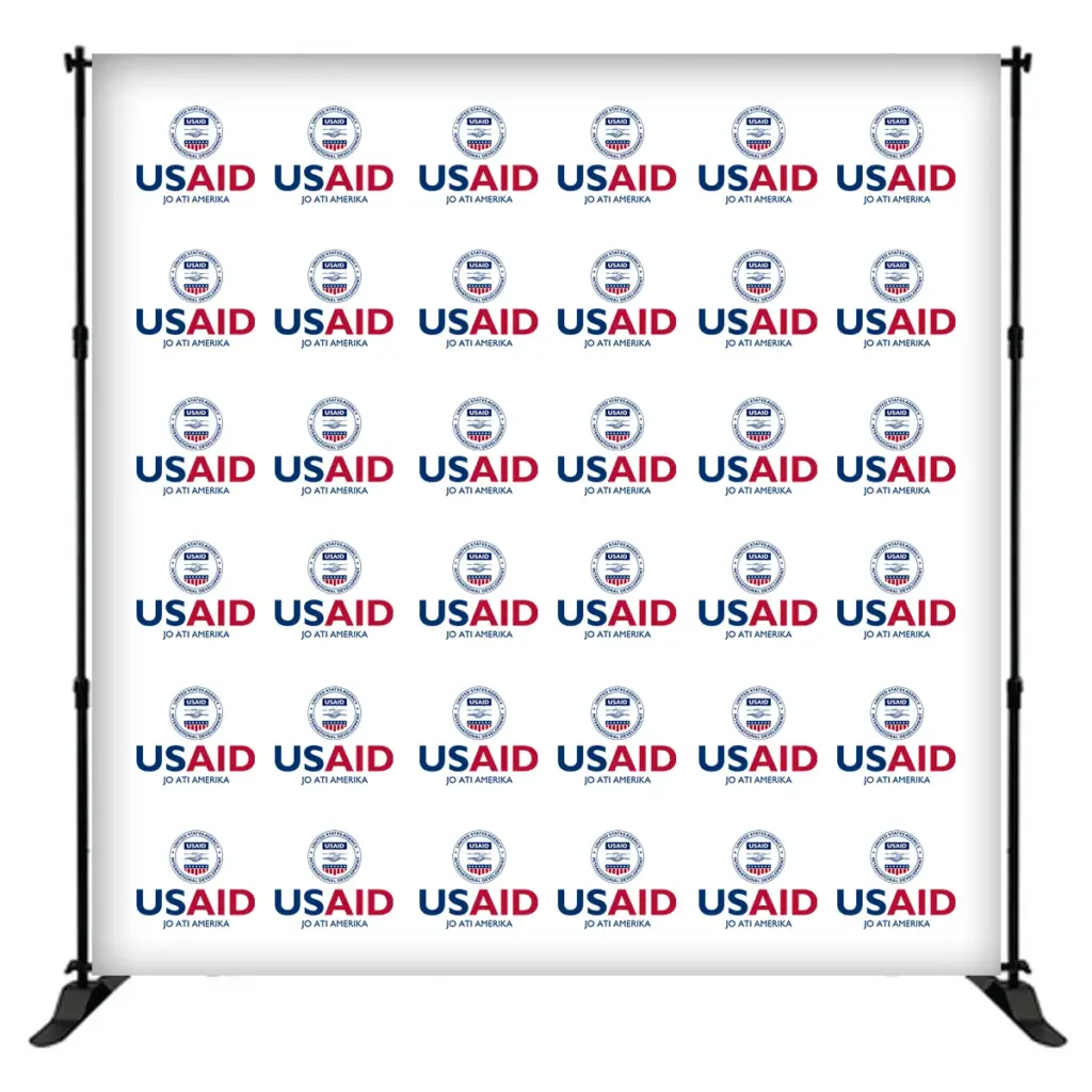 USAID Otuho 8 ft. Slider Banner Stand - 8'h Fabric Graphic Package