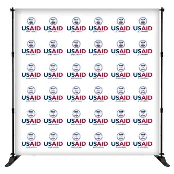 USAID Otuho 8 ft. Slider Banner Stand - 8'h Fabric Graphic Package