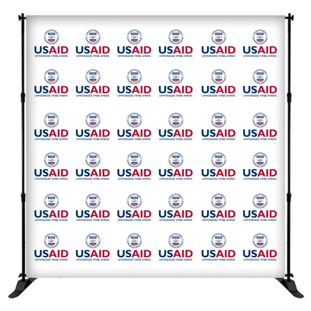 USAID Pulaar 8 ft. Slider Banner Stand - 8'h Fabric Graphic Package