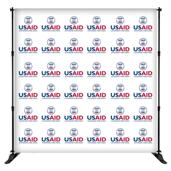 USAID Pulaar 8 ft. Slider Banner Stand - 8'h Fabric Graphic Package