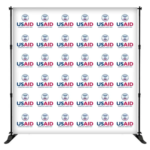 USAID Senufo 8 ft. Slider Banner Stand - 8'h Fabric Graphic Package