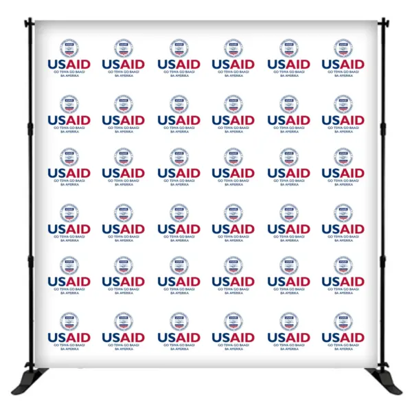 USAID Setswana 8 ft. Slider Banner Stand - 8'h Fabric Graphic Package