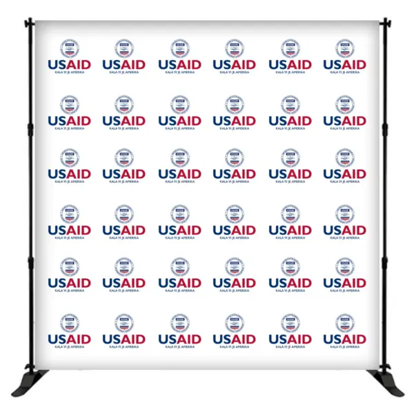 USAID Shilluk 8 ft. Slider Banner Stand - 8'h Fabric Graphic Package