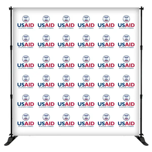 USAID Bari 8 ft. Slider Banner Stand - 8'h Fabric Graphic Package