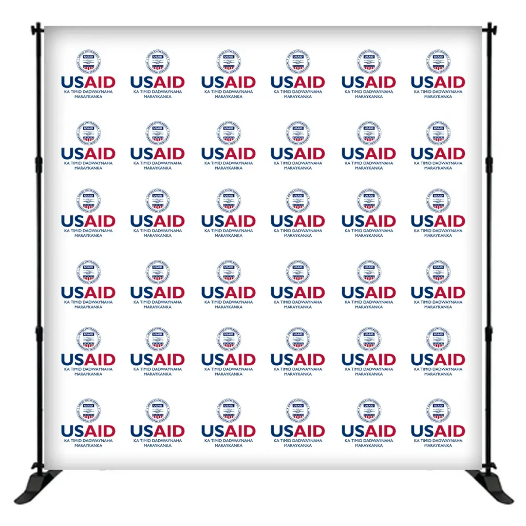 USAID Somali 8 ft. Slider Banner Stand - 8'h Fabric Graphic Package